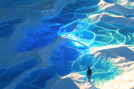 深度探索涌动的盐湖高清图片