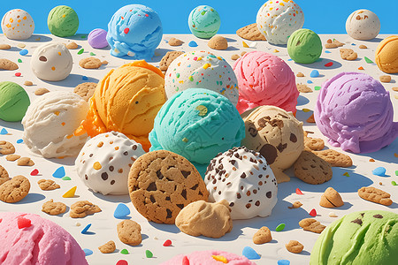 美味奶油冰淇淋美味的饼干冰淇淋插画