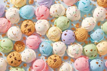 奶油冰淇淋球可口的冰淇淋球插画