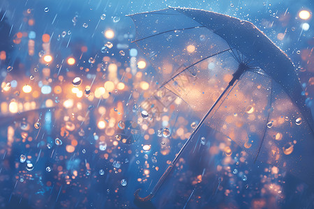 大雨中的雨伞高清图片
