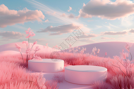 粉色童话童话中的粉色梦幻场景设计图片