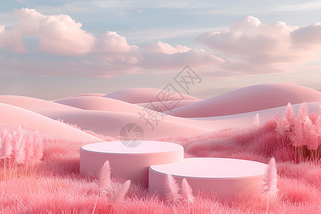 柔和的粉色空间背景图片