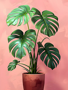 一盆植物装饰背景图片