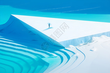 自然地理冰雪飘舞的世界插画