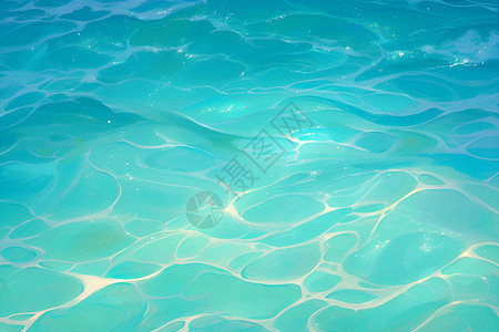 波光粼粼海面海面上的波浪插画插画