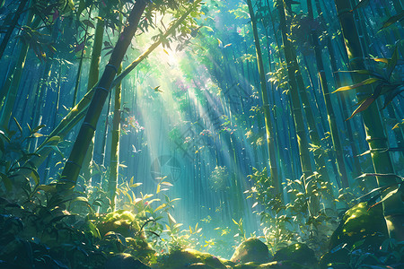 神奇竹林背景图片