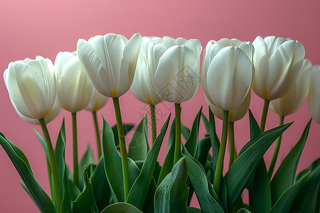 白色郁金香的花束背景图片