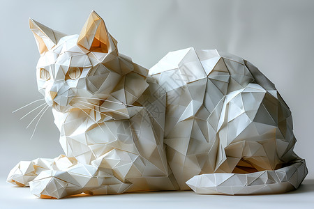 创意折纸猫咪背景图片
