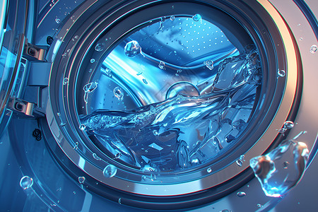 胆脏色彩斑斓的洗衣机插画