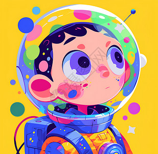 太空少年插画背景图片