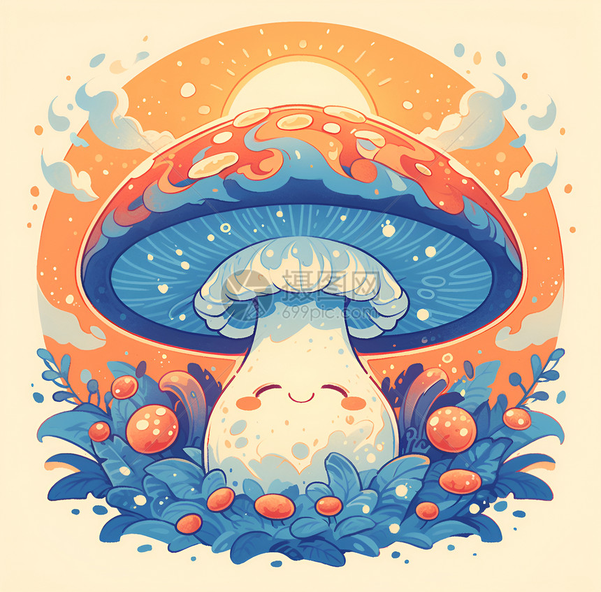 可爱的彩绘蘑菇图片
