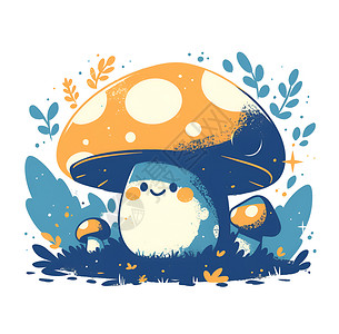 萌萌的蘑菇人背景图片