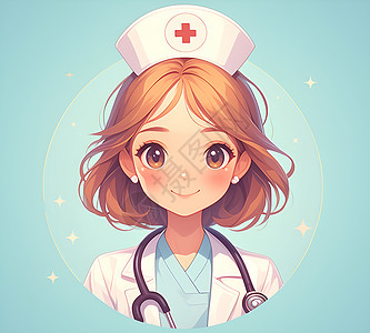 卡通护士形象卡通护士头像插画
