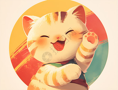 可爱快乐猫快乐的猫咪与彩色球插画