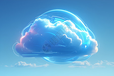 白菜苔蓝天白云中的云计算设计图片