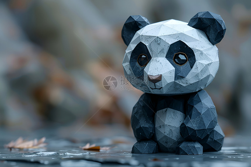 可爱熊猫简约折纸图片