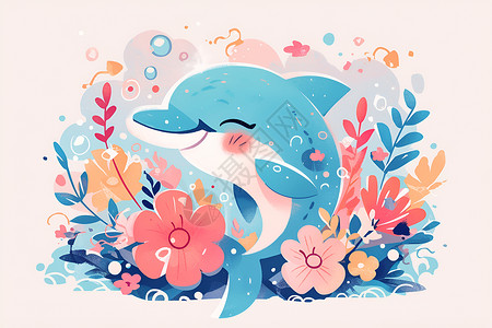 快乐海豚背景图片
