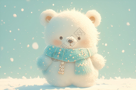 棉绒可爱北极熊背景图片