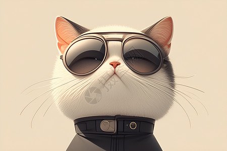 时尚猫咪墨镜胡须高清图片