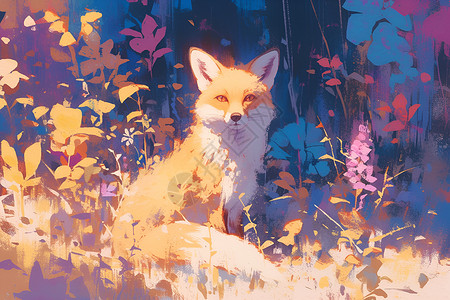 狐狸缤纷动画背景图片