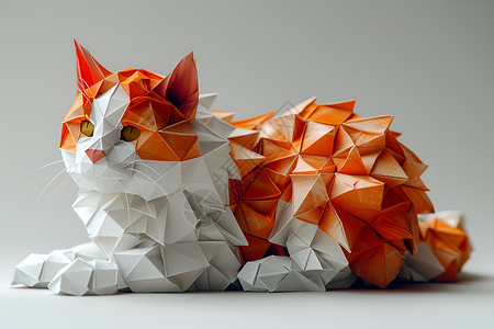 可爱的折纸猫背景图片