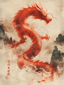中国传统招财龙背景图片