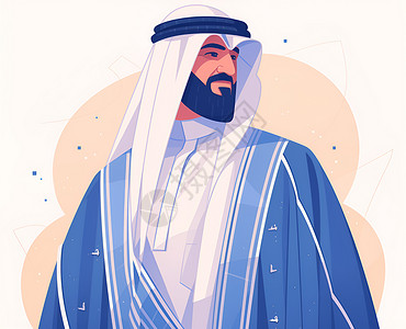 阿拉伯民族沙特男子插画插画