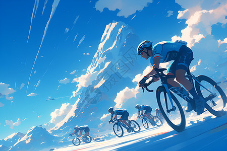 骑着自行车的运动员背景图片