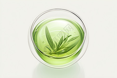 茶叶饮品杯子中清香的绿茶插画