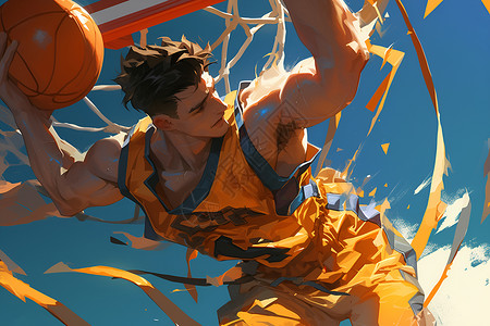 篮球艺术素材打篮球的男子插画插画