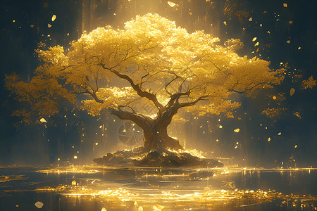 太阳下的福桑树背景图片