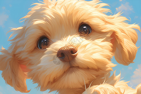 粉鼻子宠物天真可爱的小狗插画