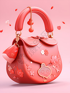 设计的粉色手提包背景图片