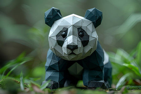 可爱的纸熊猫背景图片