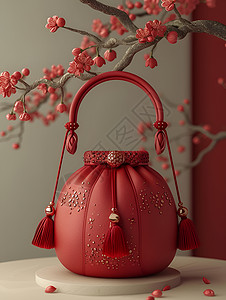 红色福袋设计背景图片