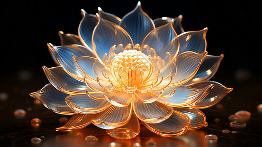 莲花素材透明绚丽金莲花设计图片