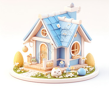彩色小房子背景图片