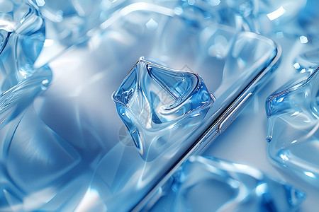 几何玻璃纹理透明的水晶背景