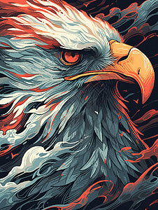 美洲动物热带美洲秃鹰插画