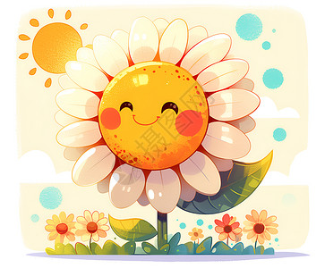 向日葵微笑阳光的微笑插画