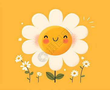 开心的菊花卡通雏菊高清图片