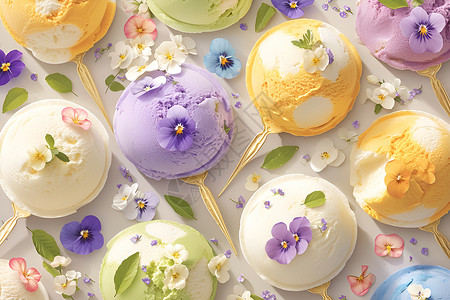 彩色甜点彩色冰淇淋插画