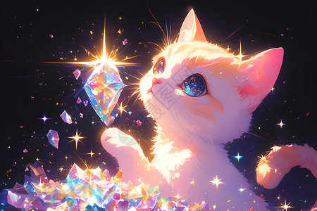 钻石和可爱猫咪高清图片