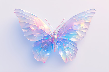 七彩炫光翅膀七彩的蝴蝶插画