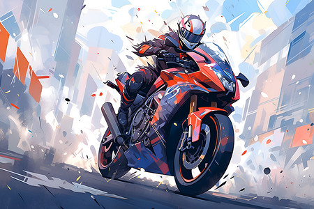 速度飞快的摩托车背景图片