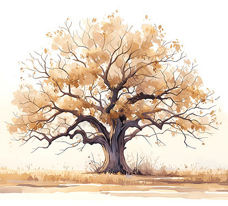孤寂枯树背景图片