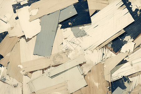 白色木板素材打破的木屑堆插画