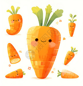 一根可爱的胡萝卜插画