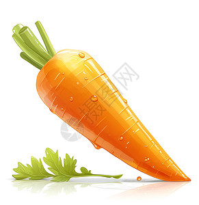 胡萝卜铃水滴留在胡萝卜上插画