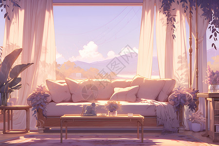 温馨的客厅背景图片